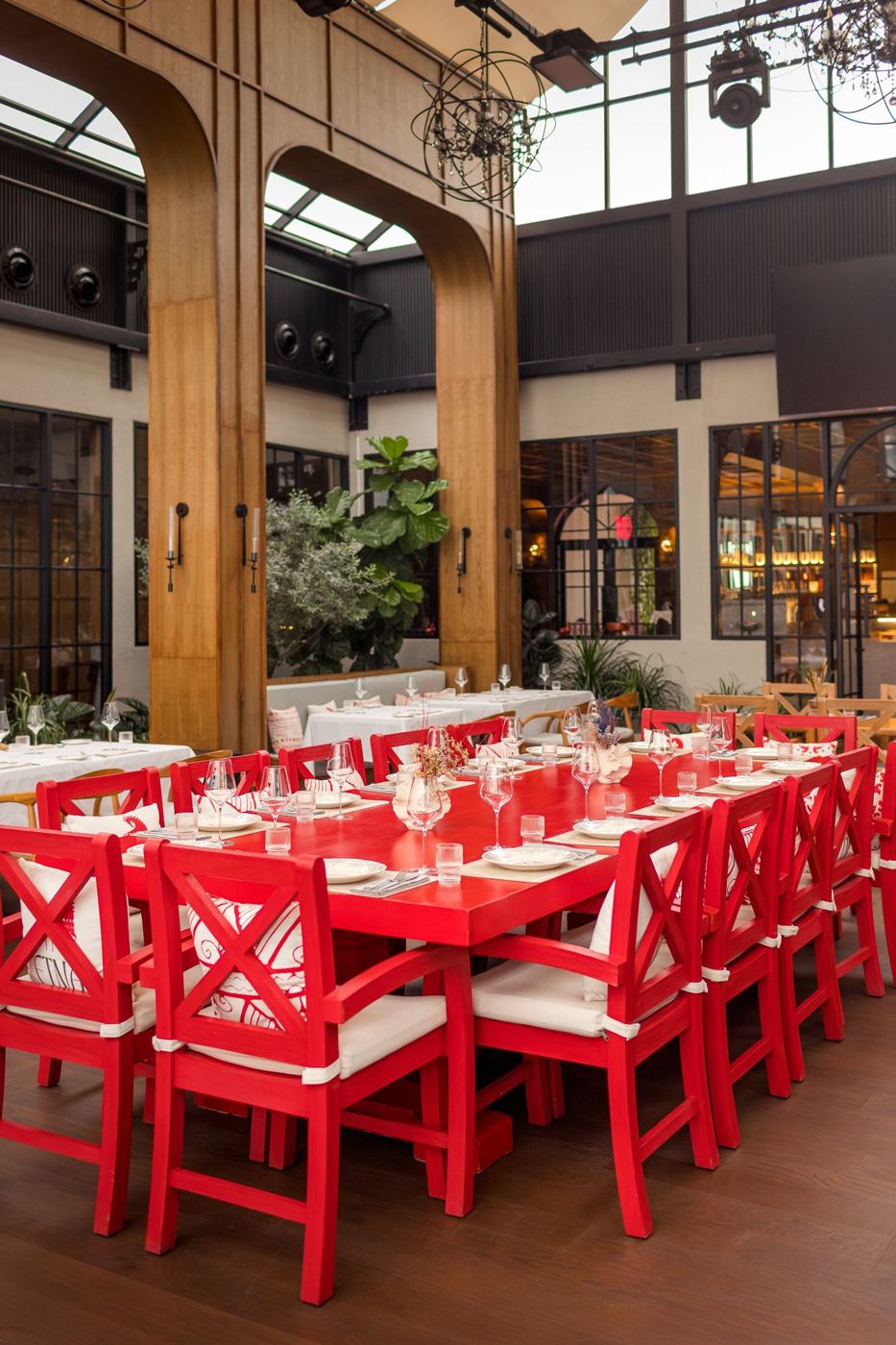 Main Hall, red chairs