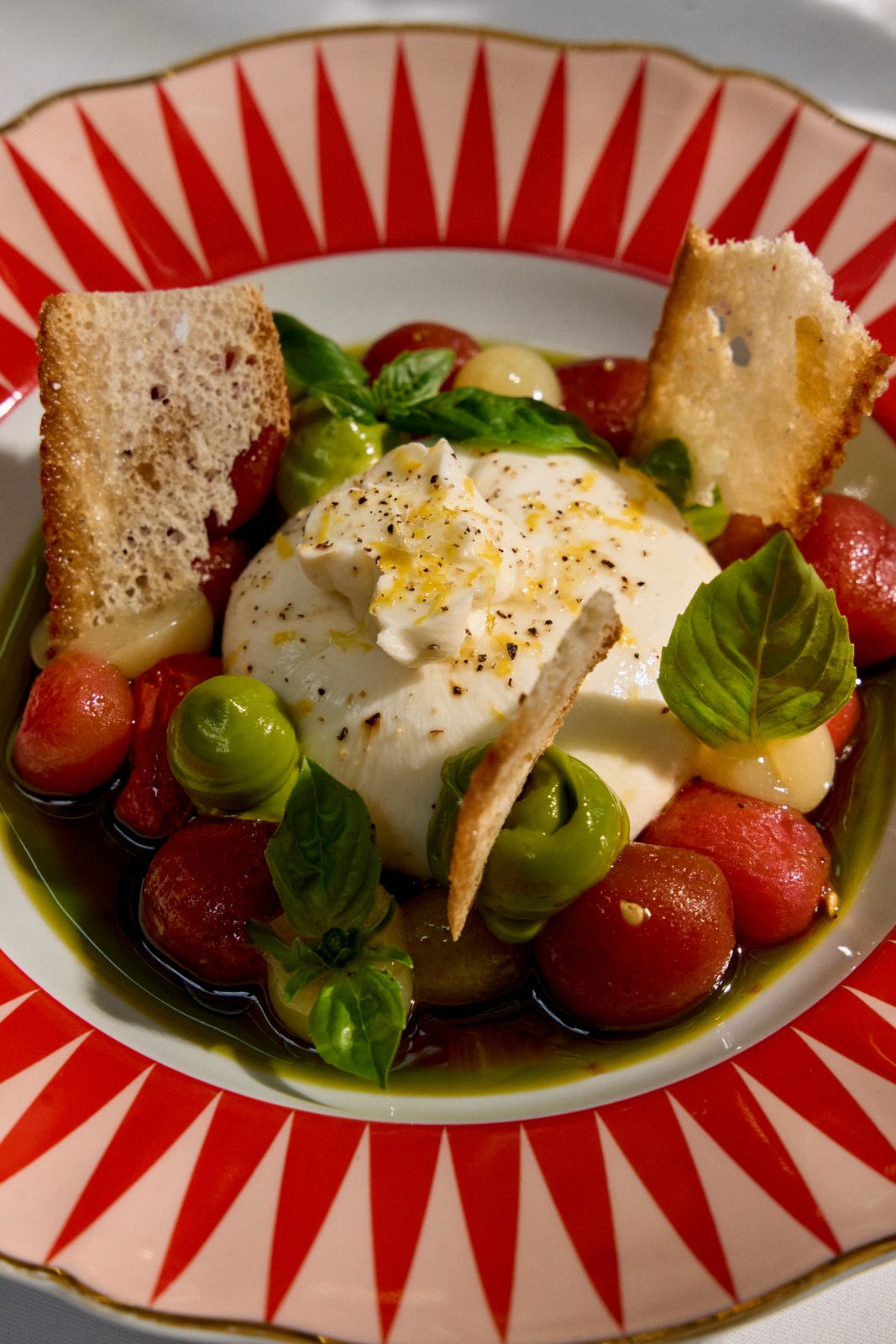 Burrata with tomatoes at ETNA