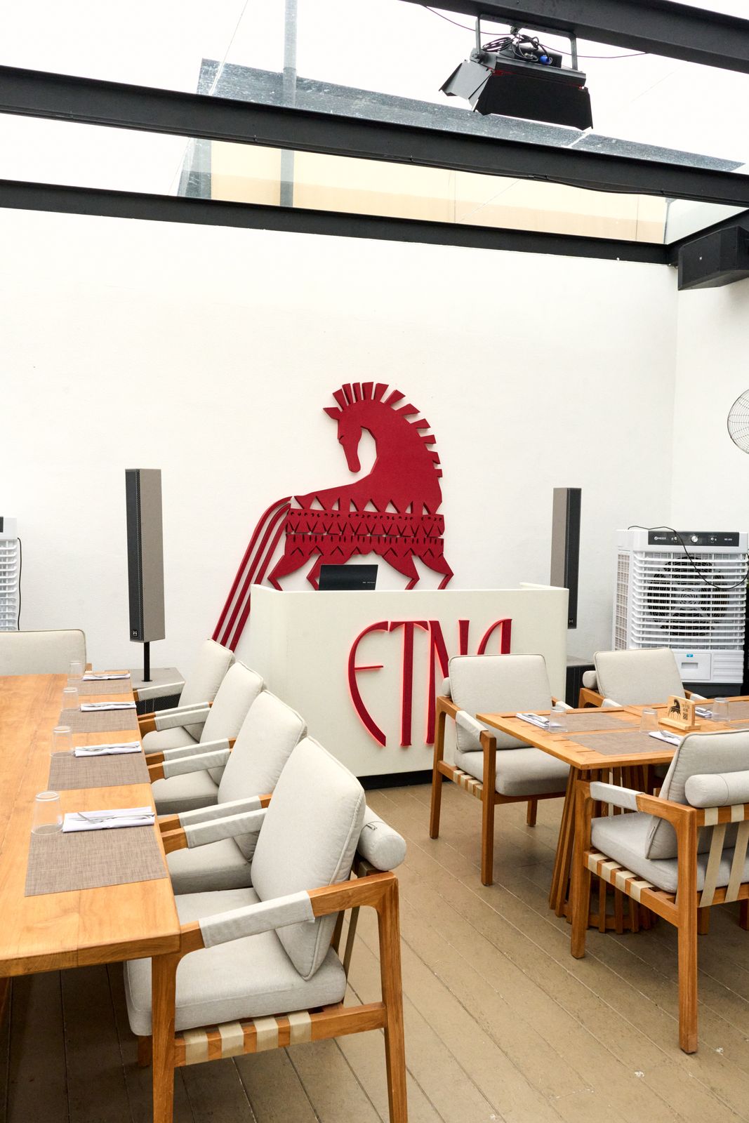 The red horse on the ETNA terrace wall