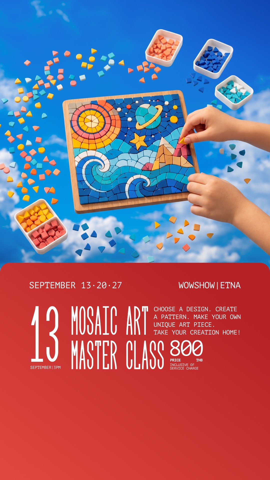 Mosaic art — kids master class at ETNA, 13 September