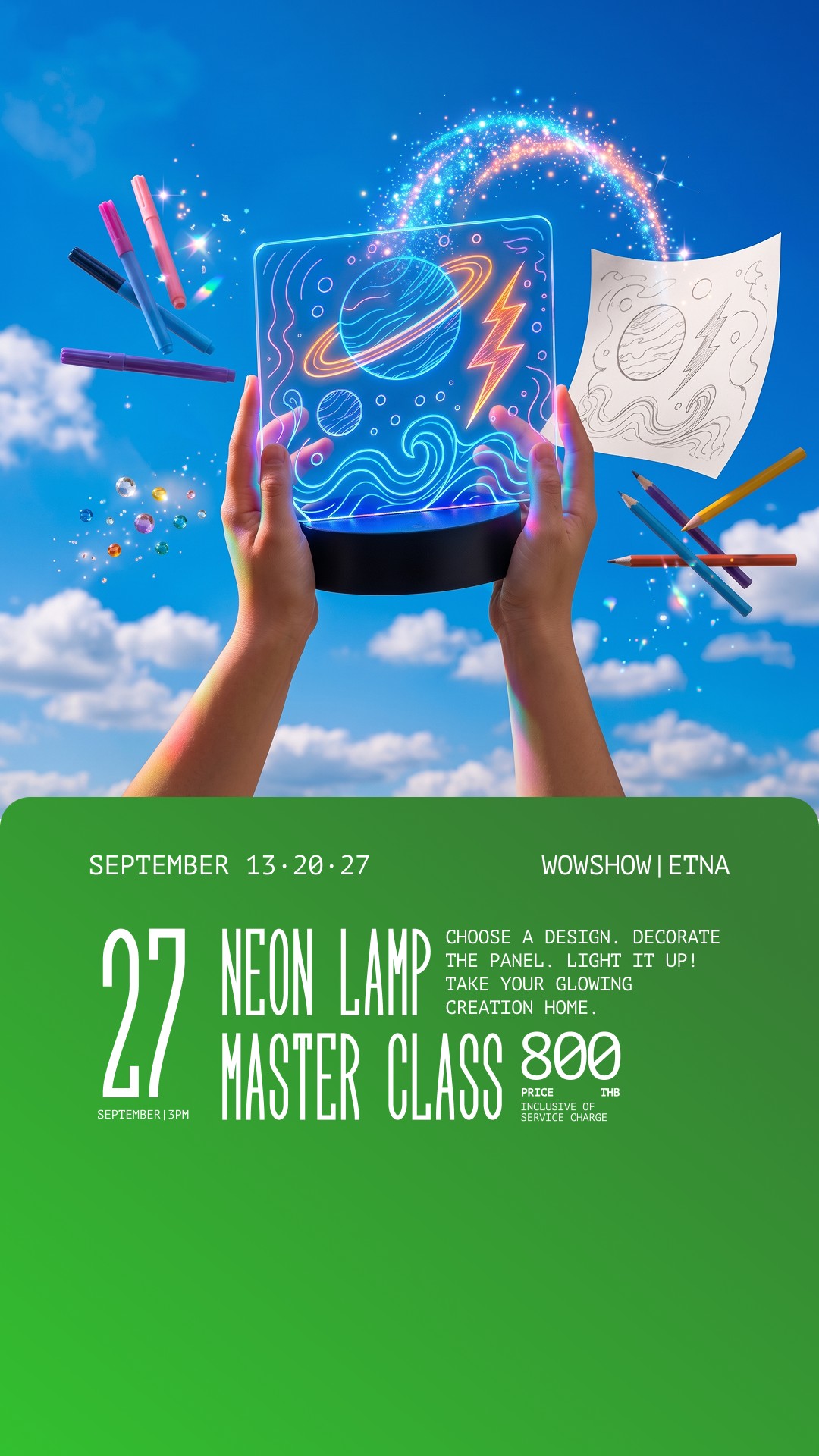 Neon lamp — kids master class at ETNA, 27 September