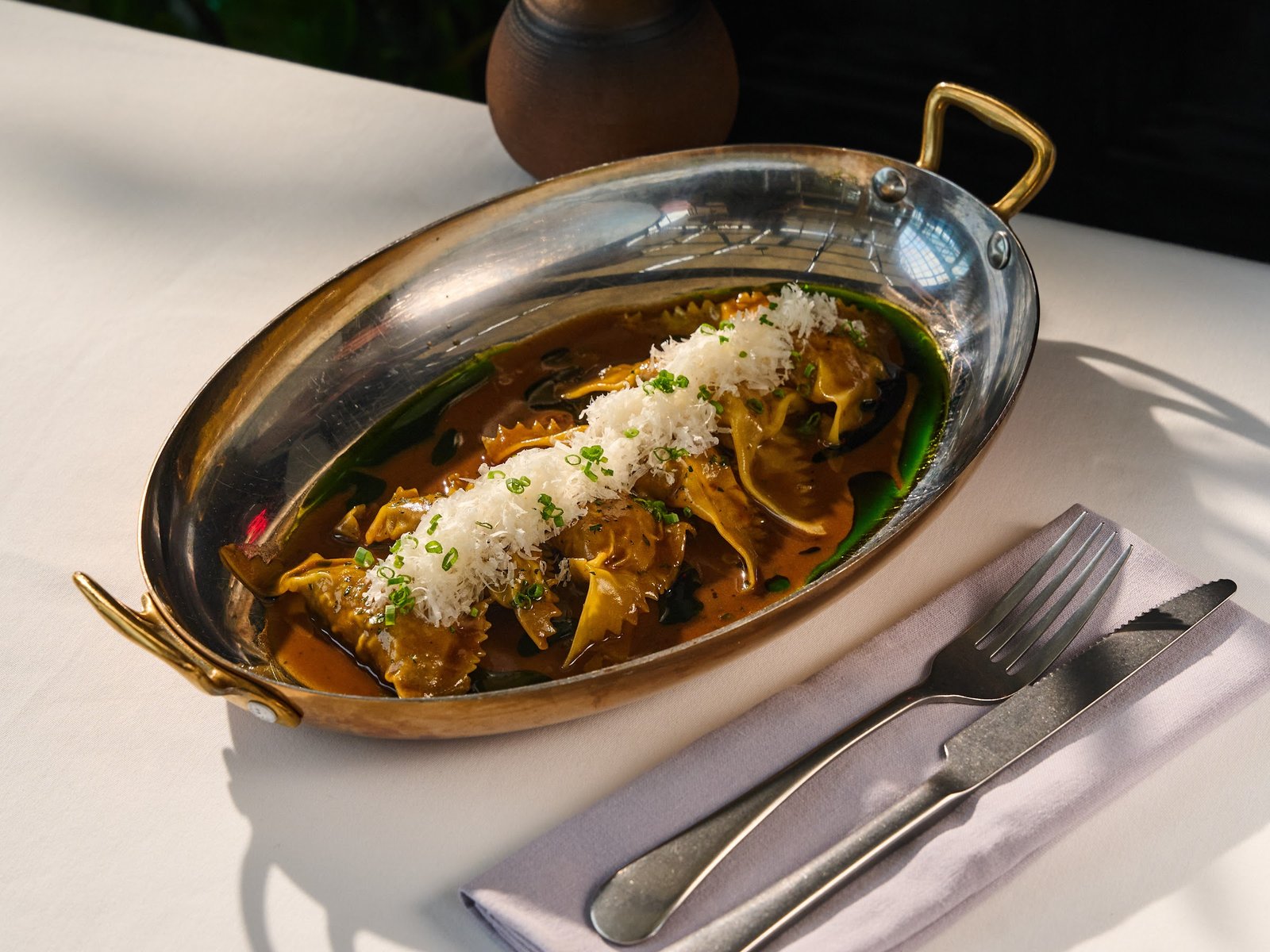 Braised duck leg ravioli at ETNA